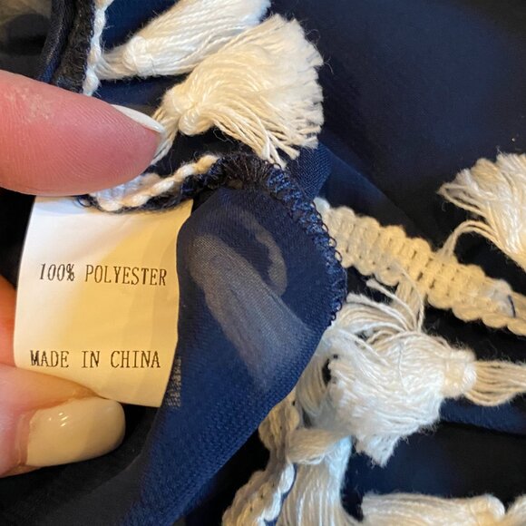 Navy Blue/Lace Swim Beach Pool Cover Up NWOT Size L/1X - Picture 7 of 7